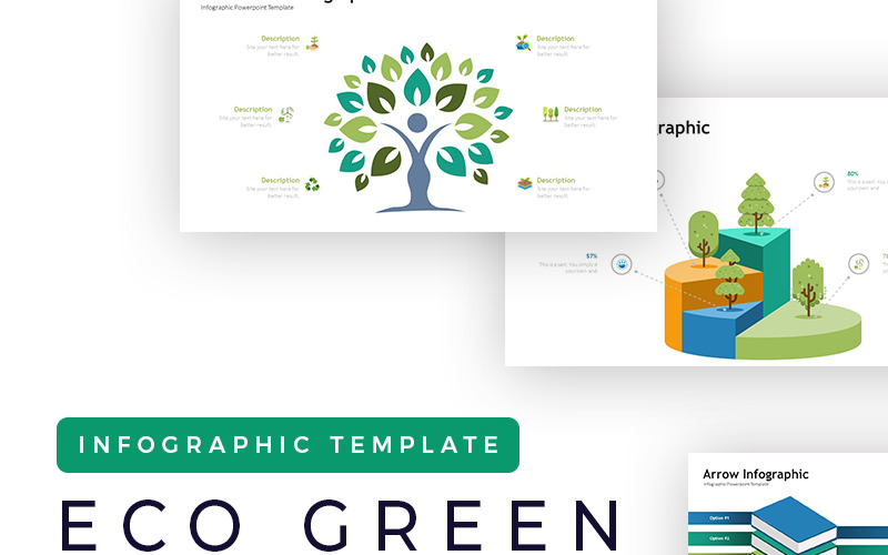 绿色演示- PowerPoint信息图表模板