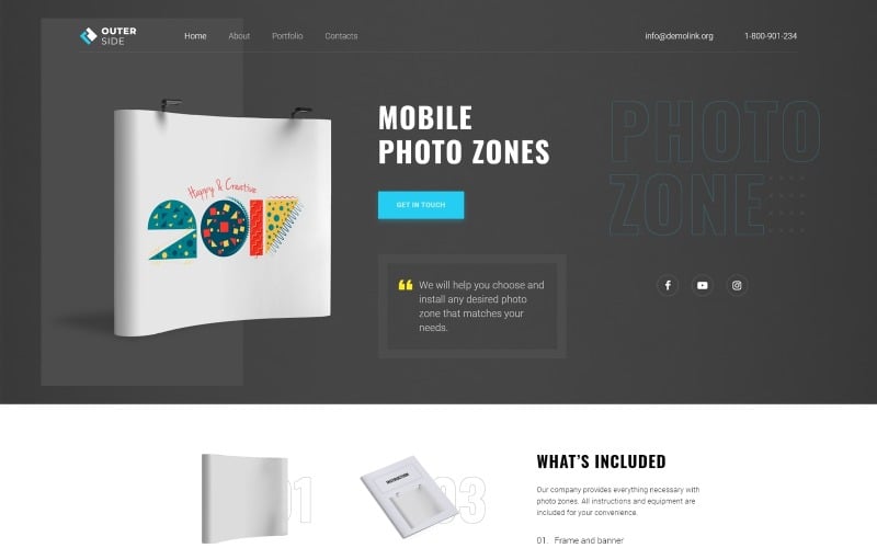 Strona zewnętrzna - Strefy zdjęć Jedna strona Nowoczesny szablon HTML Landing Page