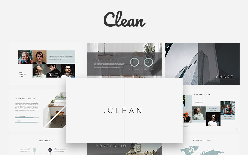 Clean Creative PowerPoint模板