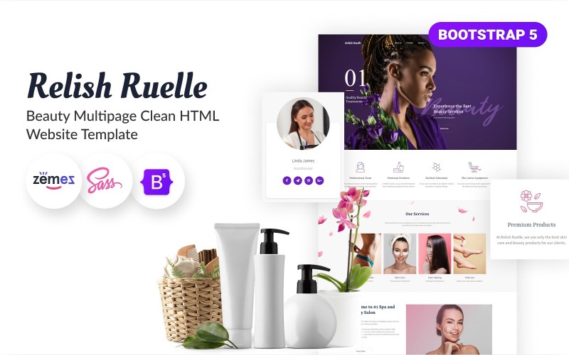 Relish Ruelle - Modèle de site Web réactif pour salon de beauté