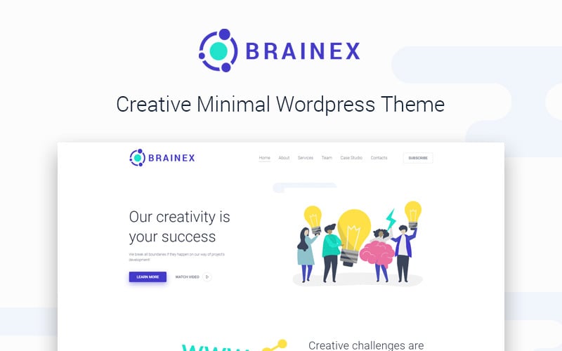 Brainex -创意工作室多用途最小的WordPress元素主题