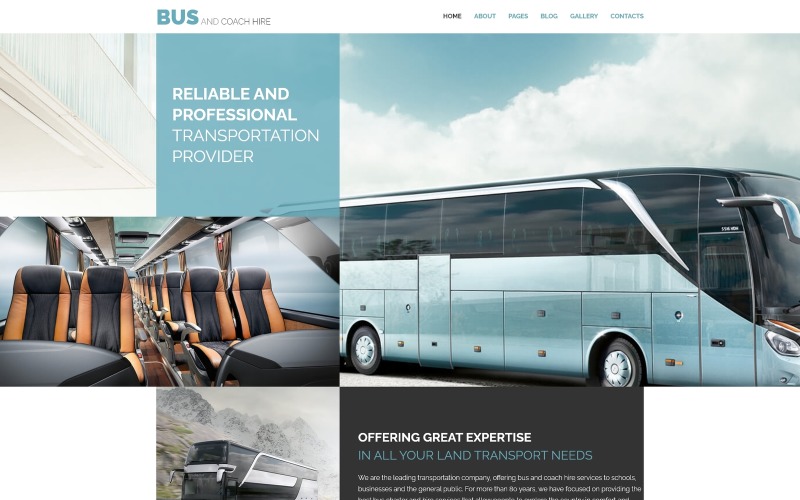 Bus- en touringcarverhuur - Minimalistische Joomla-sjabloon voor vervoer