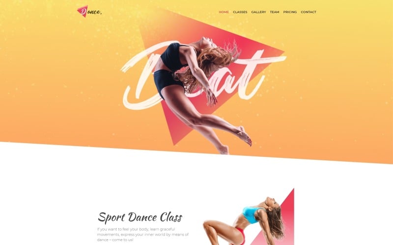 舞蹈- Joomla舞蹈工作室的一页创意模板