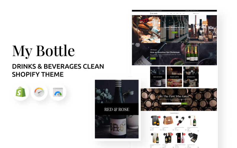 MyBottle – Nápoje a nápoje Čisté téma Shopify