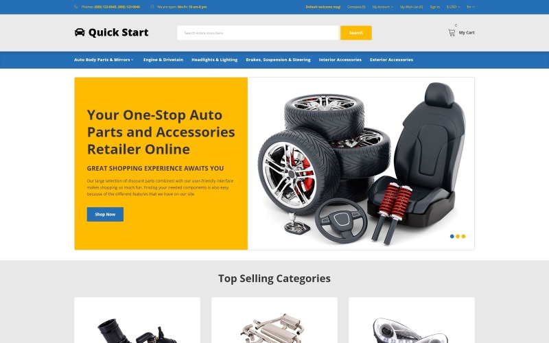 Quick Start - Cars & 摩托车电子商务OpenCart模板