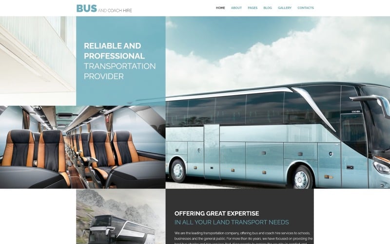 Wynajem autobusów i autokarów - Transport Minimalistic Szablon Joomla
