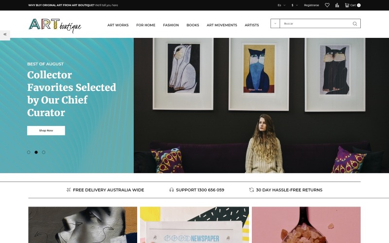 ARTboutique - Art Gallery Modern Bootstrap E-commerce PrestaShop-thema