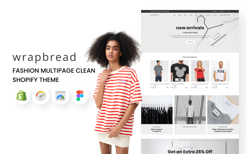 Wrapbread -干净的Shopify主题和多页时尚