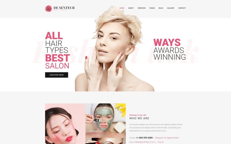 De Senteur - Beauty Salon Parallax Sophisticated Joomla Template