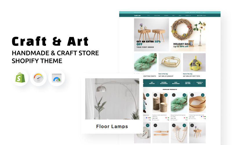 Ремесло та мистецтво – тема Shopify магазину ручної роботи та ремесел