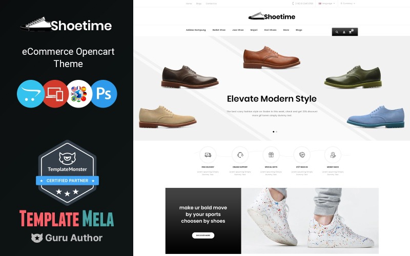 Shoetime – Obchod s obuví a módní obchod Šablona OpenCart