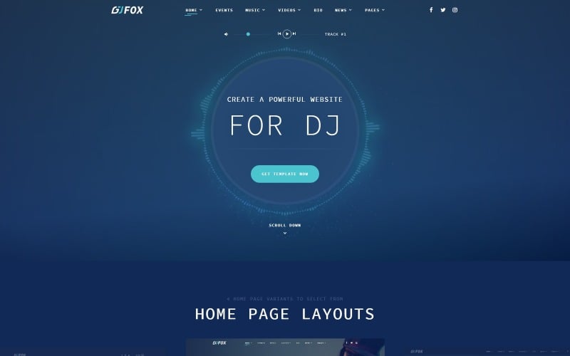 DJ FOX - Modèle de site Web HTML de démarrage créatif multipage DJ