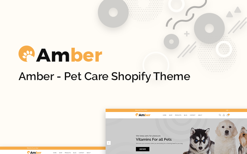 Amber - Kisállat-gondozás Shopify téma