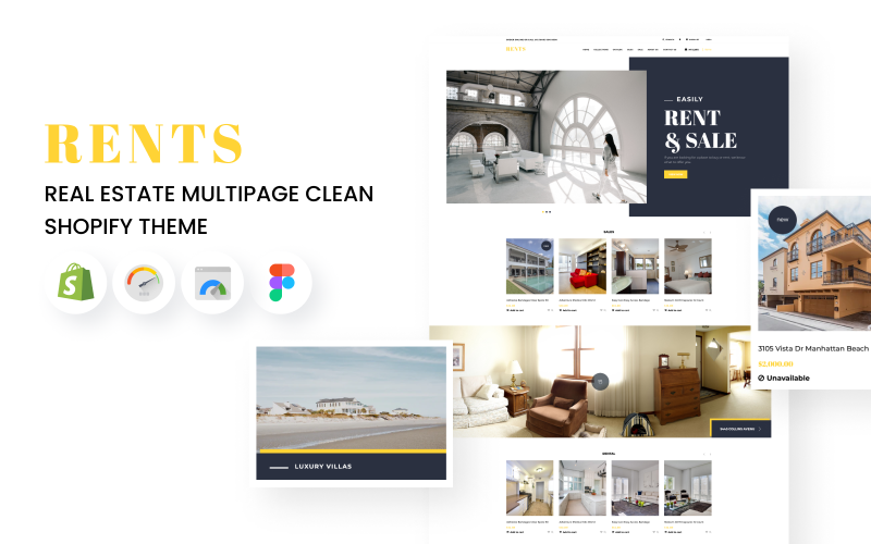 RENTS - Tema 房地产 Multipage Clean Shopify