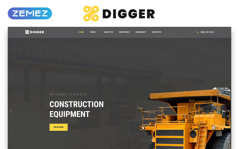 挖掘机-工具 & Equipment Multipage Classic HTML Website Template