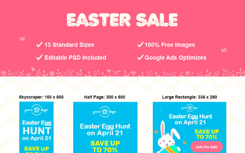 Easter Adwords Set Animated Banner