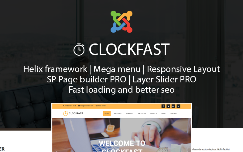 ClockFast -多用途响应Joomla 4模板