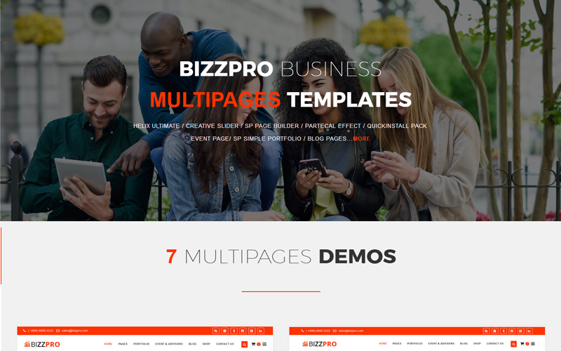 Bizzpro- Meerdere pagina's zakelijke Joomla 5-sjabloon