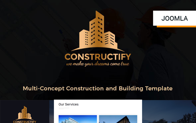 Constructify- Joomla-sjabloon是指在房屋内建造