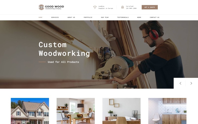 Good Wood - Interior & Furniture Czysty szablon strony docelowej HTML