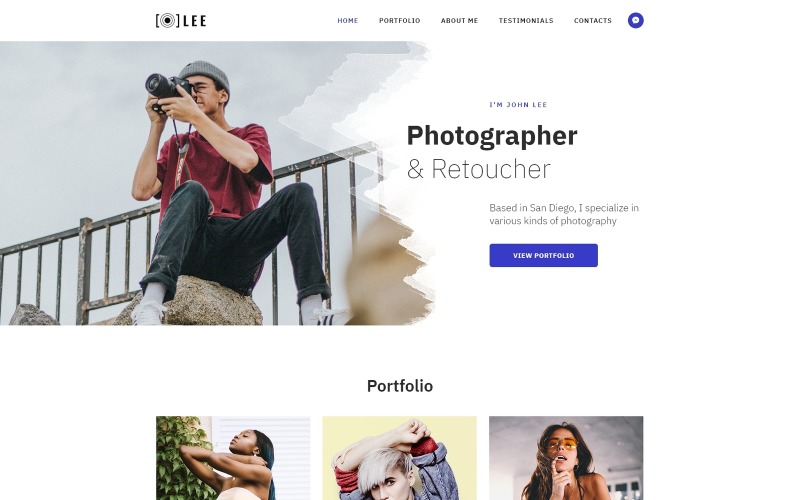 Ли - Минимальный HTML5 шаблон целевой страницы портфолио фотографа
