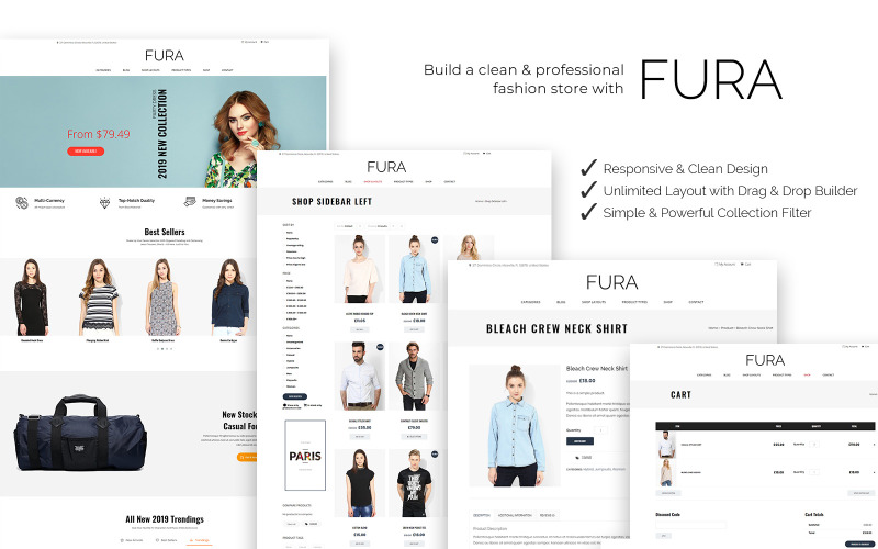 Fura - Clean Fashion WooCommerce-thema