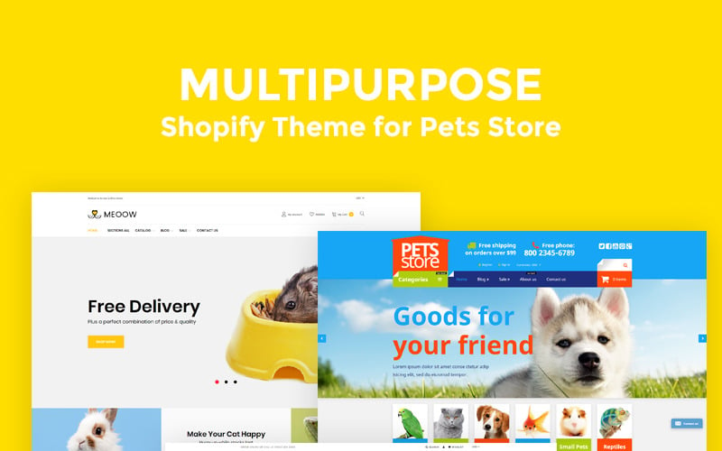 Medow - Shopify主题宠物、狗和猫食品商店