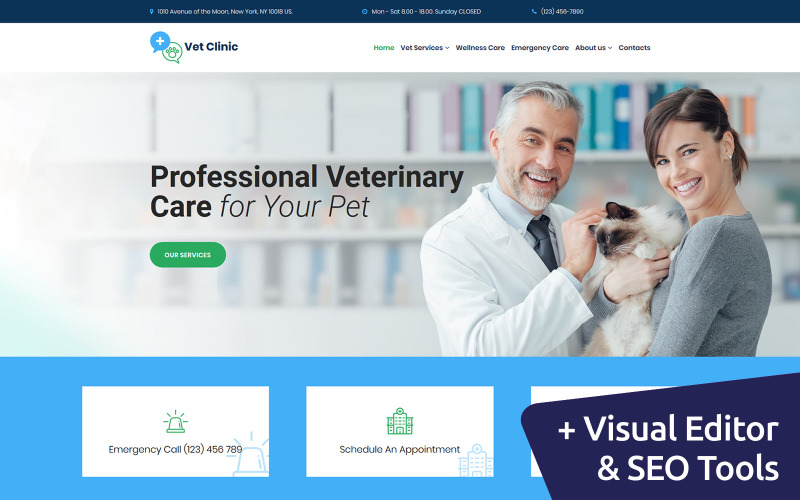 Vet Clinic - Veterinary Moto CMS 3 Template