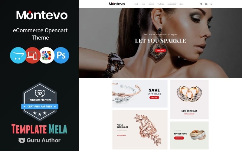 Montevo - Mücevher Mağazaları ve Moda Mağazası OpenCart Şablonu