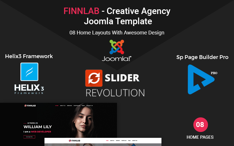 Finnlab -创意机构Joomla模板