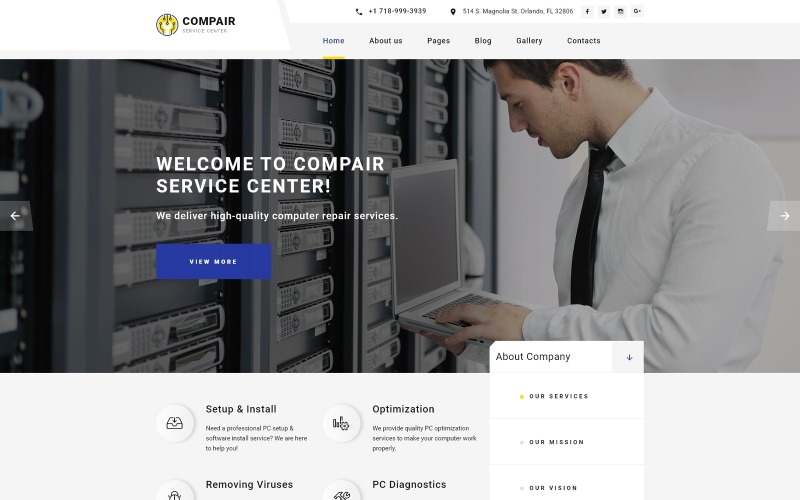 Compair - Компьютеры Чистый Шаблон Joomla