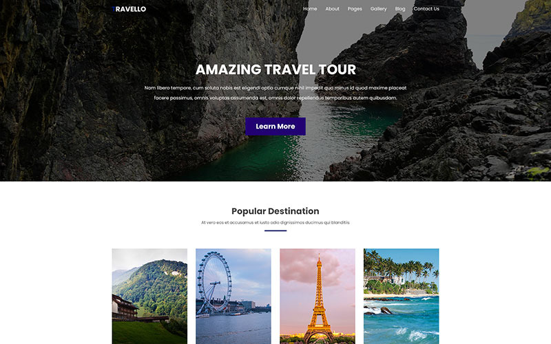 Travello |惊人的旅行和旅游PSD模板