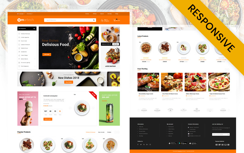 Адаптивний шаблон OpenCart Food Store Martech