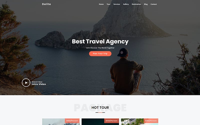 Delite -旅行社的HTML登陆页面