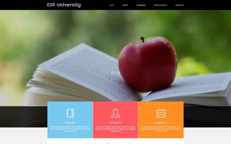 ESP University - modelo de Joomla moderno do Centro de Educação