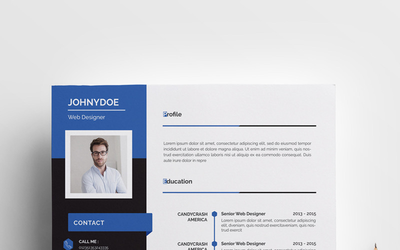 Plantilla de curriculum vitae de Johnny Doe Web Designer