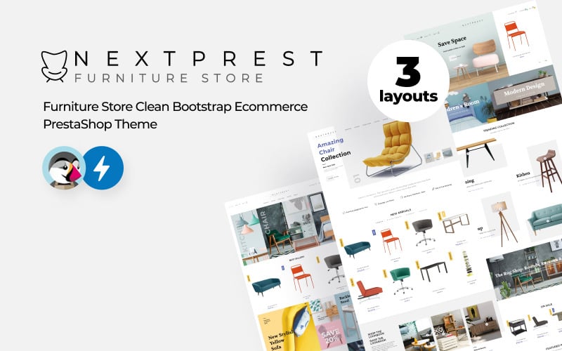 Nextprest - Meubelwinkel Clean Bootstrap e-commerce PrestaShop-thema