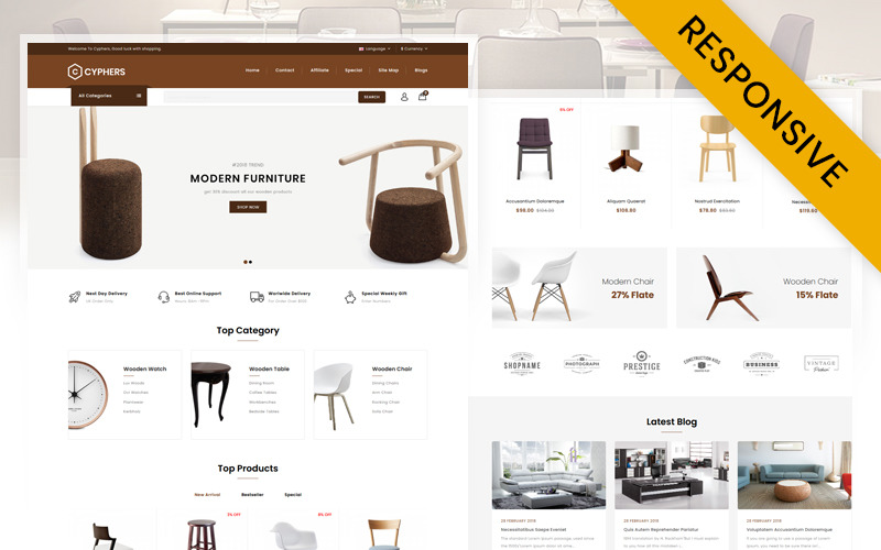 Cyphers - Meubelwinkel OpenCart responsieve sjabloon