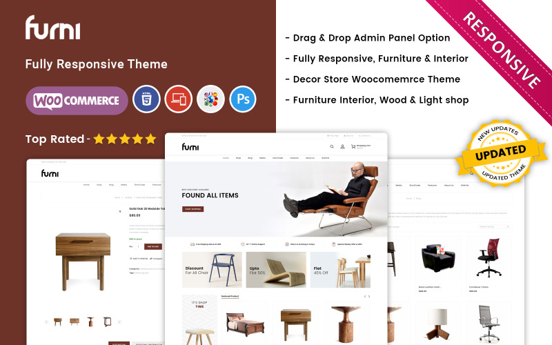 Furni - Möbelbutikens responsiva WooCommerce-tema
