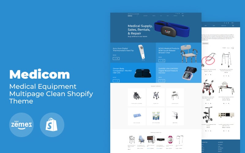 Medicom - 医疗 Equipment Multipage Clean Shopify Theme