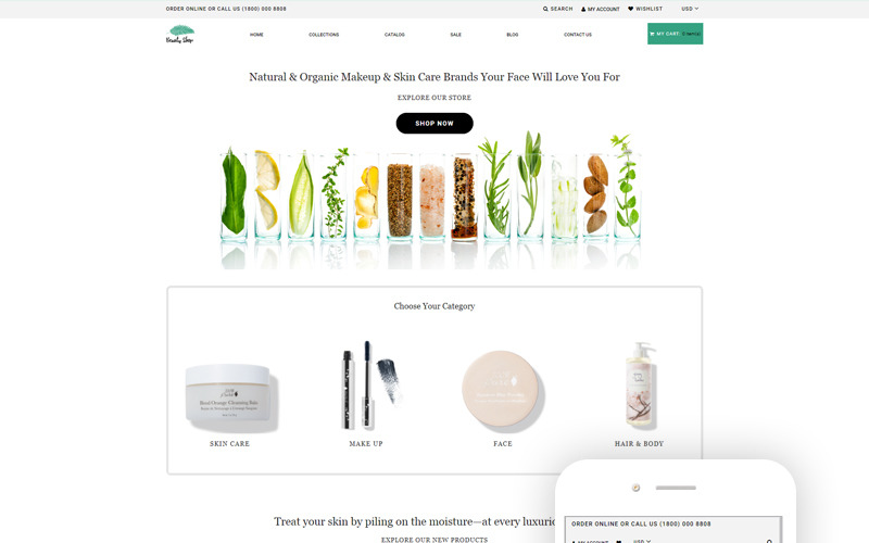 Negozio di bellezza - Tema Shopify moderno multipagina per negozio di cosmetici