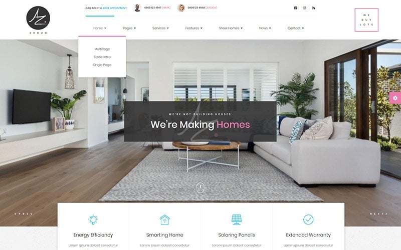 AZhomes -本地房屋建筑商网站模板