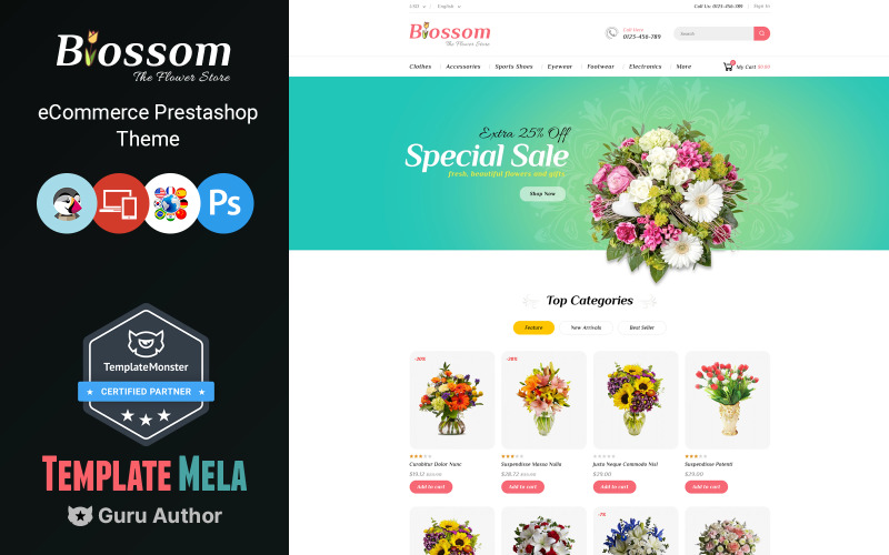 Blossom - Bloemen- en cadeauwinkel PrestaShop-thema