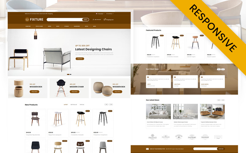 Fikstür - Çevrimiçi Mobilya Mağazası OpenCart Duyarlı Şablonu