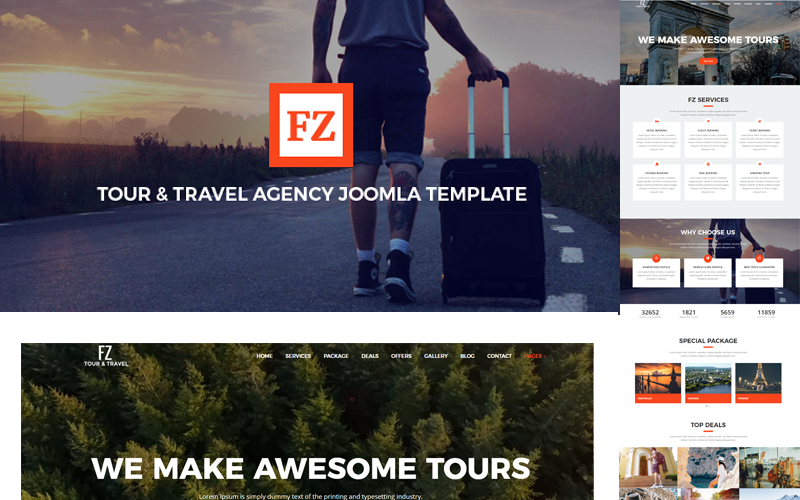 FZ - Modello Joomla per agenzia di viaggi e tour