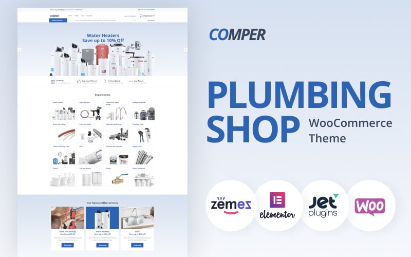 Comper - Plomberie ECommerce Classic Elementor Thème WooCommerce