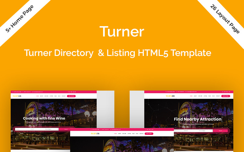 Turner - Directory & Listing HTML5 Webbplatsmall