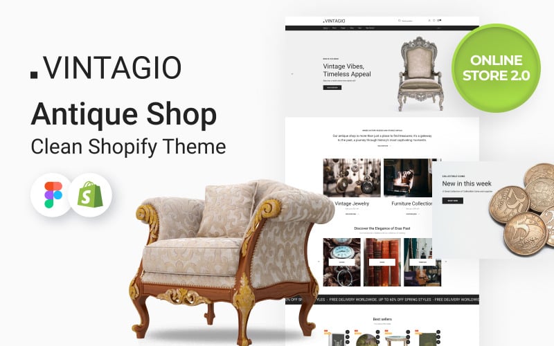 Vintagio -干净的古董商店在线商店2.0 Shopify主题