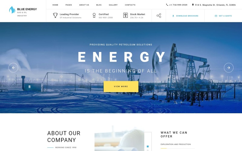 蓝色能源- Joomla现成的工业模板