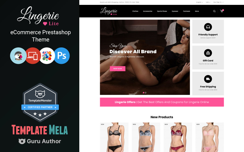 Lingerie Lite - motyw PrestaShop dla sklepów damskich